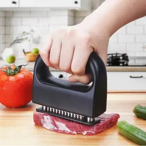 1 Count Meat Tenderizer with 48 Stainless Steel Ultra Sharp Needle Blades Heavy Duty Cooking machine for Tenderizing Beef, Turkey, Chicken, Steak, Veal, Pork, Fish etc