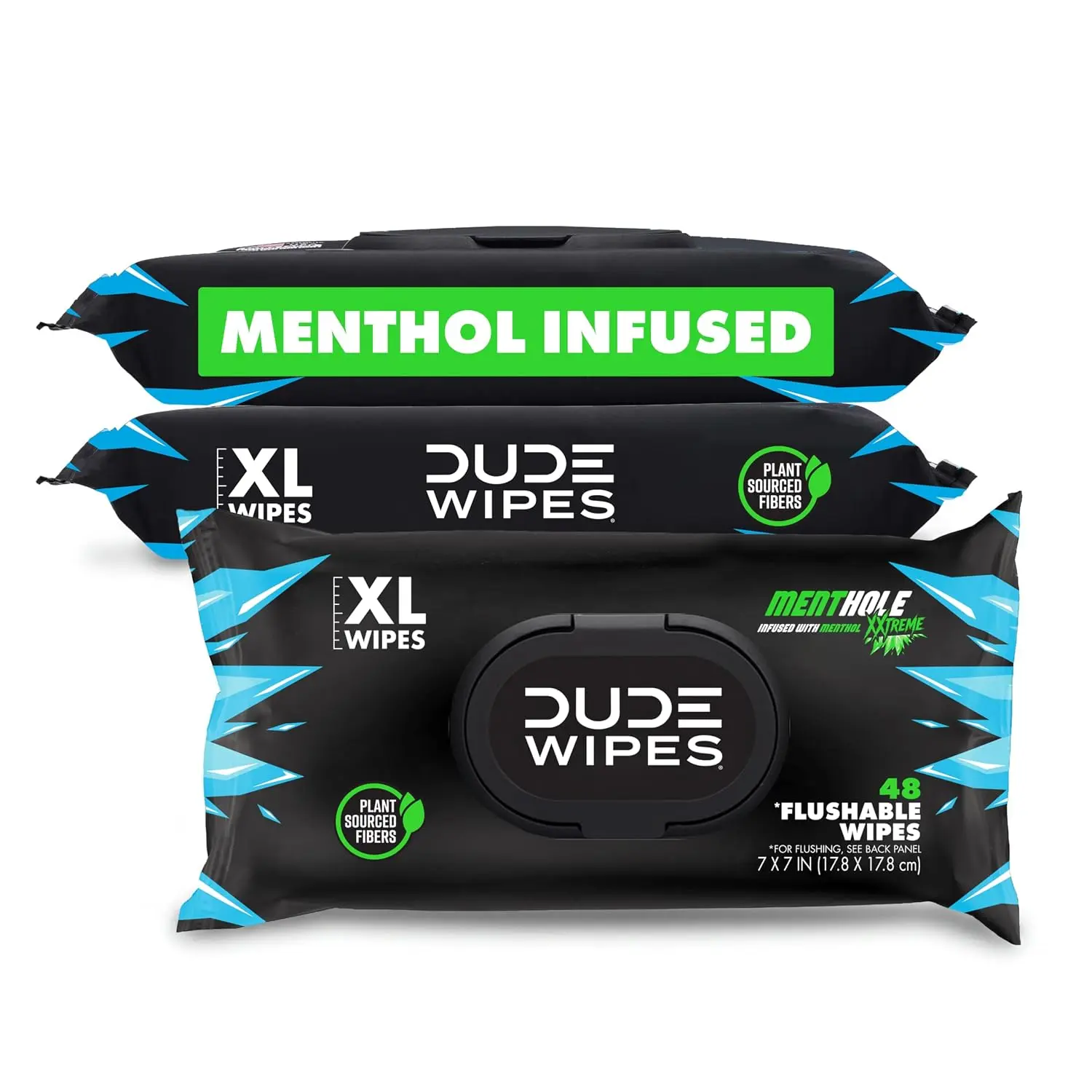 DUDE paper Flushable Wipes, XL Wet Wipes for at Home Use, MentHOLE XXtreme, 144 Count extra-large adult wet