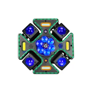 Flashback Events DJ Light 120W Four Arm Angel Moving Head RGBW Bee Eye LED Red Green Lasers Dynamic Effects for Stage KTV Weddings Festivals Raves Clubs Bars Durable Design