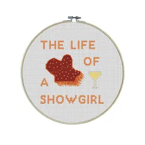 Showgirl Premium Cross Stitch Kit - EVERYTHING INCLUDED - 8 Inch Hoop, Needle, DMC Thread, Fabric, and Easy-to-Follow Instructions