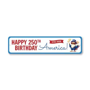 Happy 250th Birthday America Metal Sign – America 250 Celebration Wall Decor| Patriotic Party Gift for Home or Event