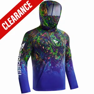 【DealsForYouDays】RODEEL Sun Hoodie Shirts Men UPF 50+ UV Protection Long Sleeve Lightweight Quick Dry Moisture Wicking Breathable Cooling Athletic Activewear for Outdoor Fishing Boating Hiking Construction Roofing Landscaping SummerWins