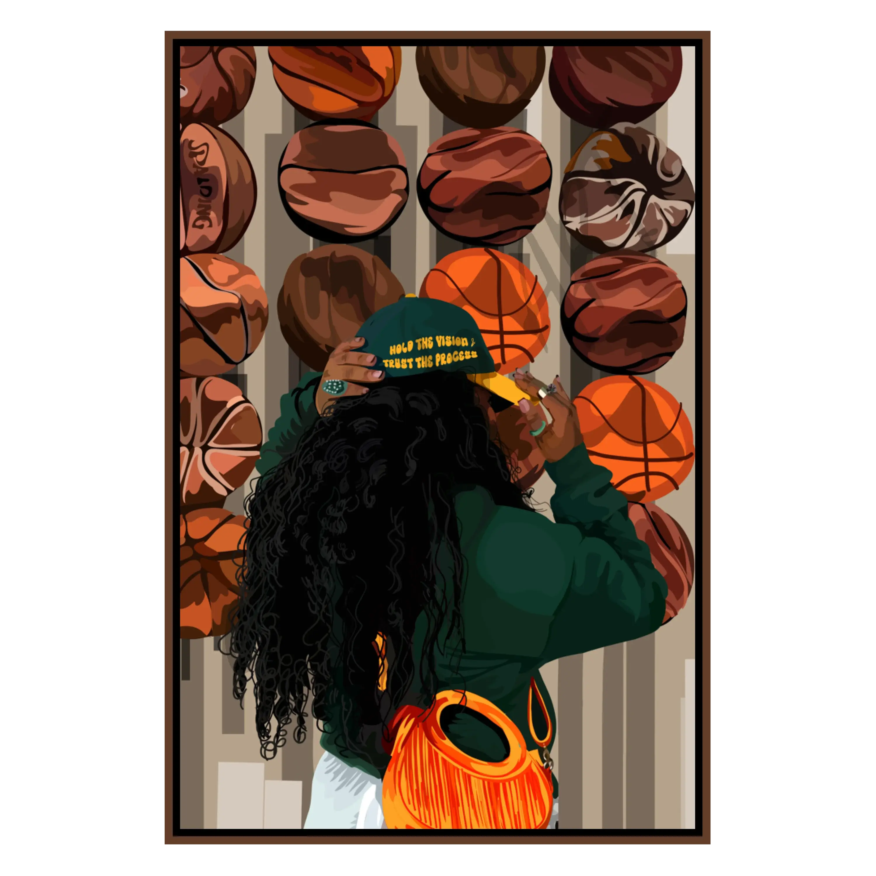 Fashion & Basketball II - Smard Black Wall Art Print/ Canvas for Home /Office Decor