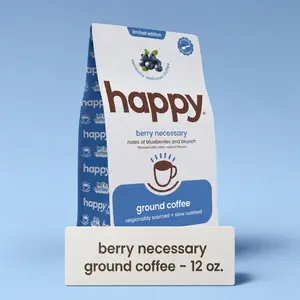 Limited Edition Happy® Berry Necessary Blueberry Flavored Ground Coffee - 12 oz - While Supplies Last