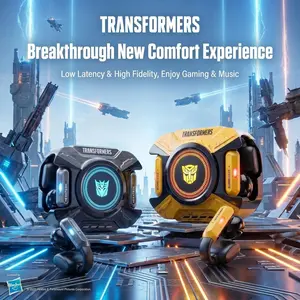 [Authentic Brands]Transformers TF-T93 Open-Ear Bluetooth 6.0 Earbuds, 12mm Deep Bass, Secure Fit for Sports Running Workouts, Lightweight All-Day Comfort, Fast Charging, Stable Connection, Compatible with iPhone, Android, PC and Laptops,New  2026 - Alloy