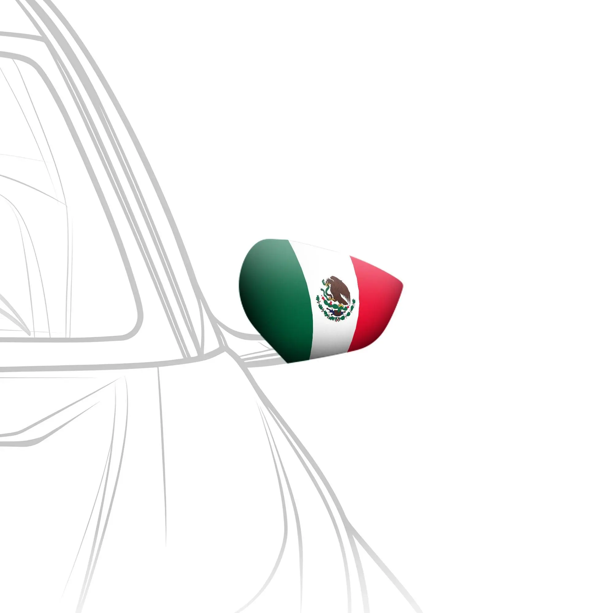 G128 2 Pack: Mexico Mexican Car Side View Mirror Cover 5.9x8.66 In