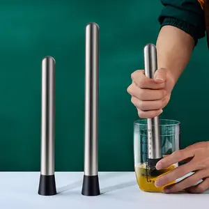 1pc Mashing Stick, Crushing Popsicle Hand Beating Lemon Hammer, Pressing Juice Stick, Mashing Shake Cup Stainless Steel Fruit Pressing Ice Crush Stick, Kitchen Gadget Wine Mixing Gadget for Restaurants, Cafes, Bars, Utensils