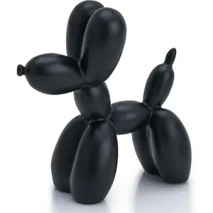 Black Balloon Dog Statue Decor, 4 inch Small Knick Knacks Balloon Dog Animal for Desk Shelf Decor