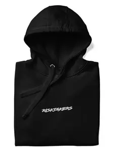 RISKTAKERS Classic Cotton Hoodie with Front Pouch Pocket and Matching Flat Drawstrings Pullover