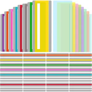 48 Pieces 3 Styles Guided Reading Strips Highlight Bookmarks Reading Ruler Reading Tracking Colored Overlays Assorted Colors Helps with Dyslexia