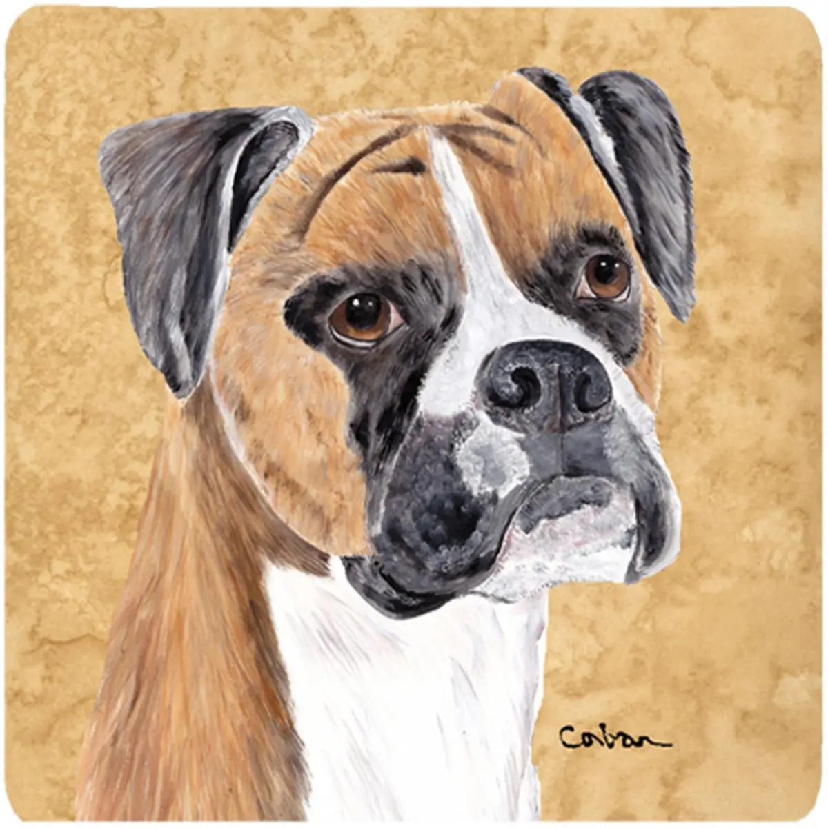 212 MAIN Square Boxer Print Foam Cocktail Coasters - 3.5x3.5 in, Fade-Proof (Design Will Not Come Off), Heat-Resistant, Set of 4 for Kitchenware, Bar Utensils