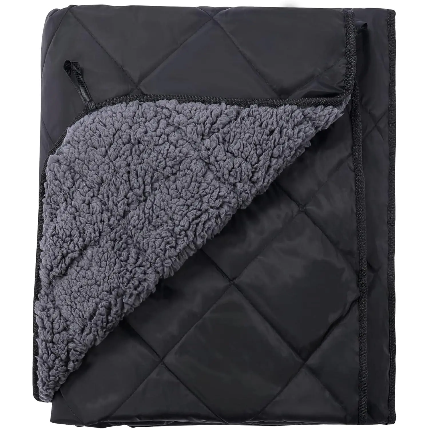 Waterproof Stadium Blanket with Sherpa Lining, Cold Weather Car Blanket Windproof for Outdoor Camping, Machine Washable (50"x 59")