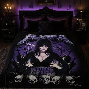 Funny Blankets Elviras Mistress Of The Dark Movie Blanket Goth Queen Lily Morticia Picnic Flannel Throw Blanket Warm Chair Sofa Bed Bedspread
