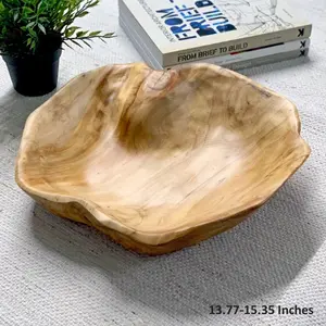 Handmade Root Wood Bowls, Rustic Serving Bowl Small 8-9 or Large 13-15 Inch - Fruit, Decor, Storage. Perfect Housewarming Gift!