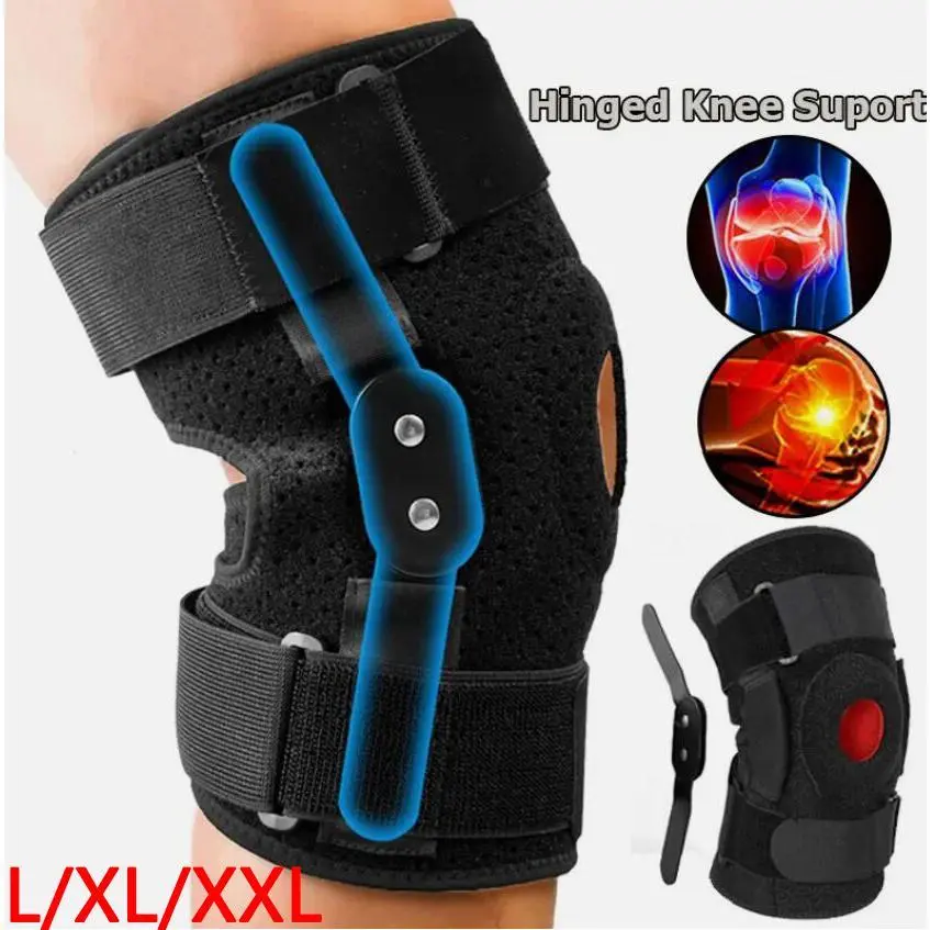 Hinged Knee Brace Compression Sleeve Joint Support Open Patella Stabilizer Wrap Patellaband Knee Pads Wrap