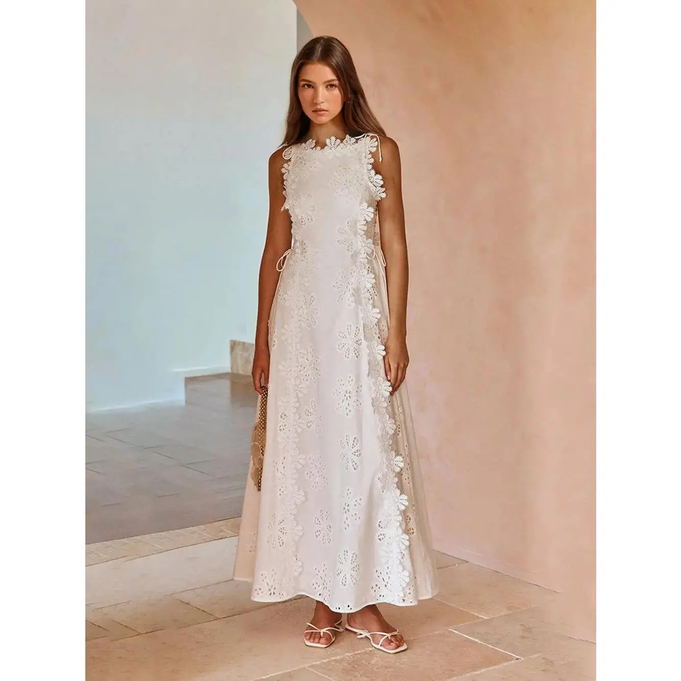 umber embroidered lace dress - TikTok Shop
