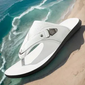 Summer men's flip-flops, comfortable home flip-flops, breathable mesh fabric splicing comfortable flip flop