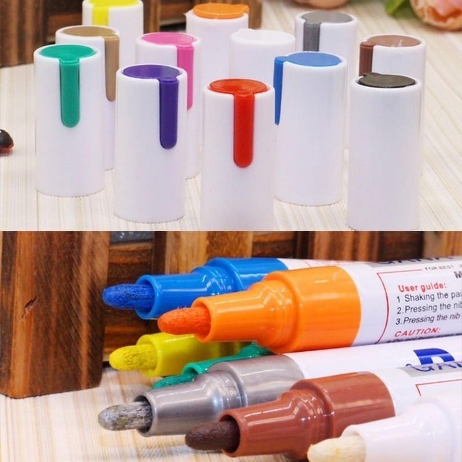 12-Color Waterproof Tire Paint Pen, Oil-Based Tire Lettering & DIY Detail Pen Paint Marker,Quick-Dry, Fade-Resistant,Long-Lasting Marker for Metal, Wood, Plastic, Rock,Rubber,CarTok Trend Car Mods Accessories Gift for Men. Easy Application.