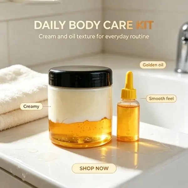 200g Body Care Cream & Oil Set | Fix Dry Shower Skin