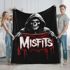 Misfits Horror Punk Band Printed Blanket for Home and Bedroom Use  Ideal for Music Fans and Collectors  Perfect Christmas  Halloween  and Birthday Gift for Friends and Loved Ones Who Appreciate Unique and Edgy Ban