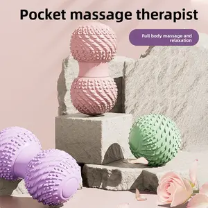 2-in-1 Peanut Massage Ball Roller for Deep Tissue Muscle Relief, Double Lacrosse Trigger Point Massager for Myofascial Release, Back Neck Shoulder Therapy, Yoga & Gym Fitness Equipment