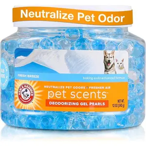 Pets Air Care Pet Scents Deodorizing Gel Beads in Fresh Breeze | 12 oz Pet Odor Neutralizing Gel Beads with Baking Soda | Air Freshener Beads for Pet Odor Elimination (FF12689)