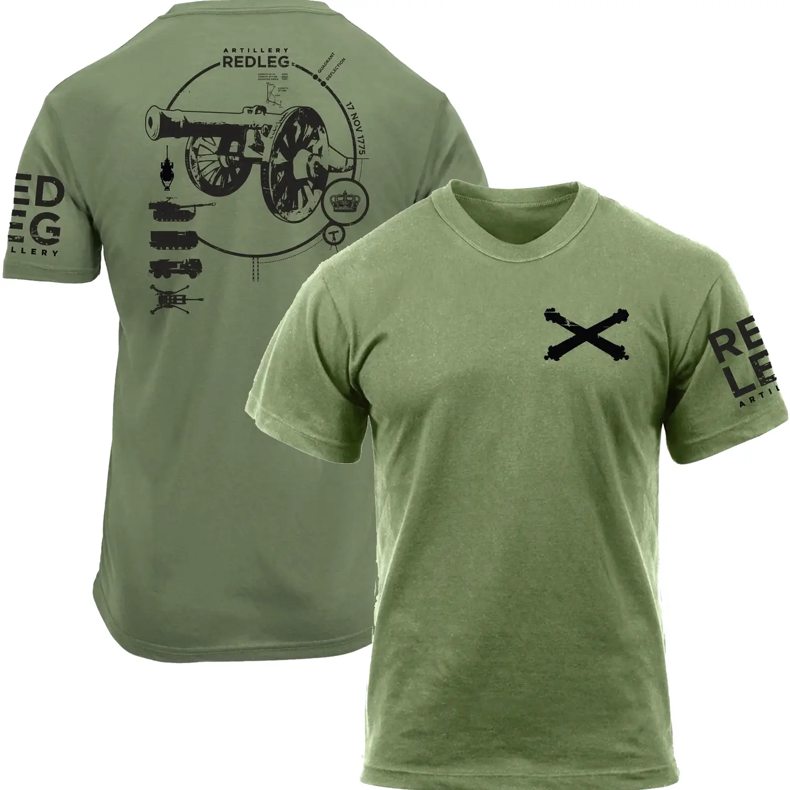 REDLEG Field Artillery Army T-Shirt, retro King of Battle Military  Tee, Cotton Classic Top