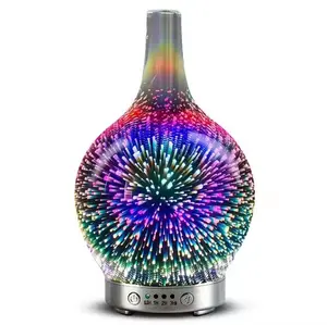 120ml glass essential oil diffuser, ultrasonic mute/7 color light adjustable aromatherapy machine, with timed humidifier, suitable for bedrooms, living rooms, offices