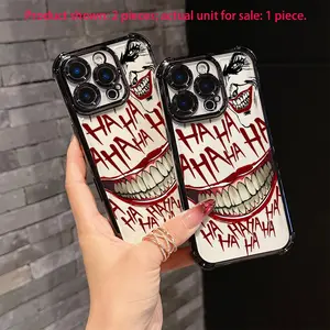 Crazy J-Joker Smile Grotesque Protective Phone Case Suitable for iPhone 17 16e 16 15 14 13 12 11 Mini Pro Max Air X XR XSMAX 8 7 Plus Anti Fall Protection Transparent Soft Back Cover