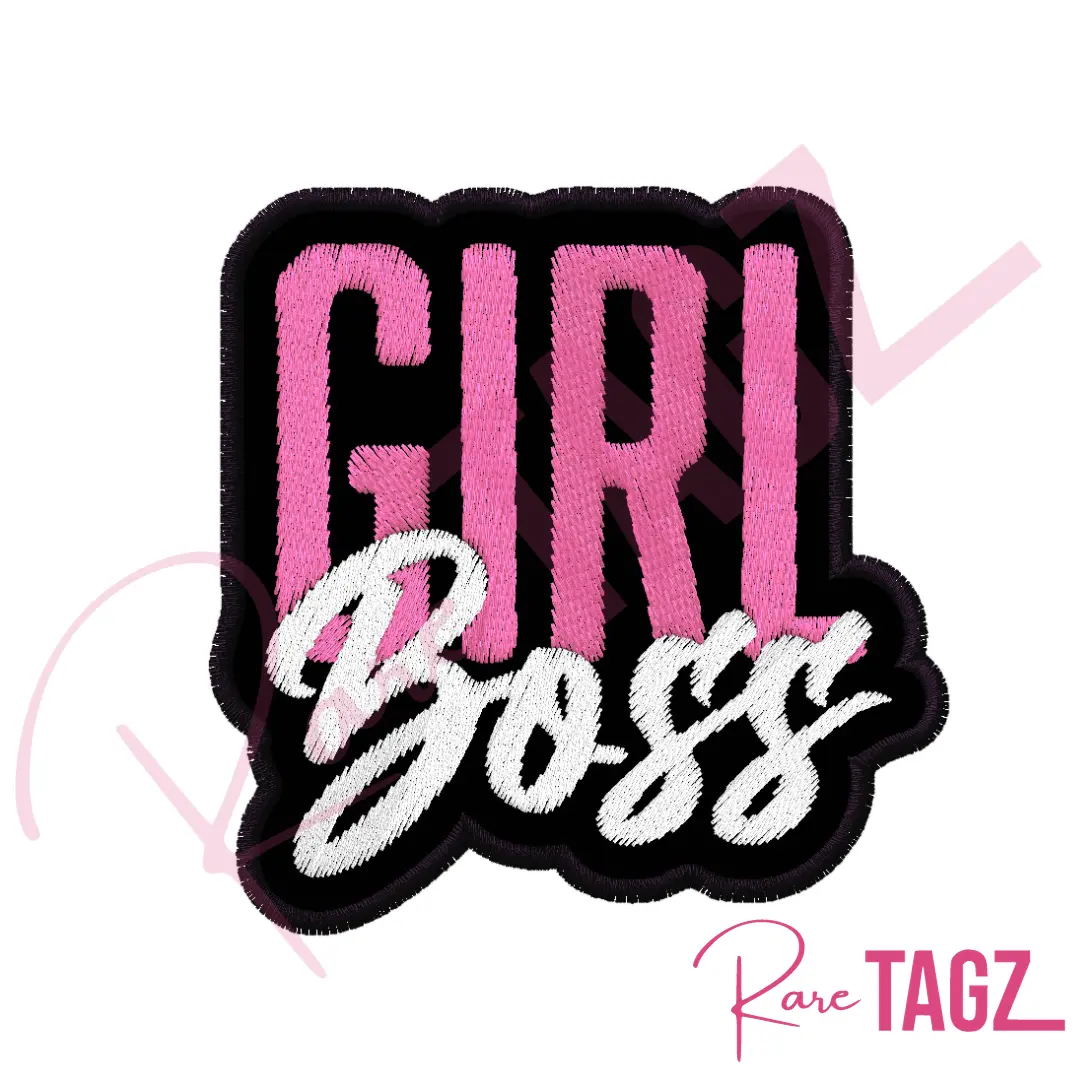 RareTAGZ Girl Boss II Embroidered Iron-on Patch - Original Design High-Quality Fabric Easy Application for Everyday Use