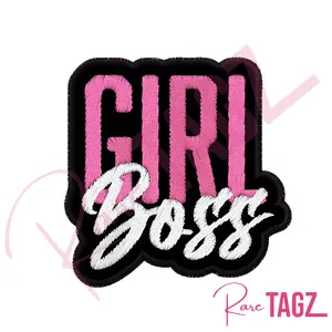 RareTAGZ Girl Boss II Embroidered Iron-on Patch - Original Design High-Quality Fabric Easy Application for Everyday Use
