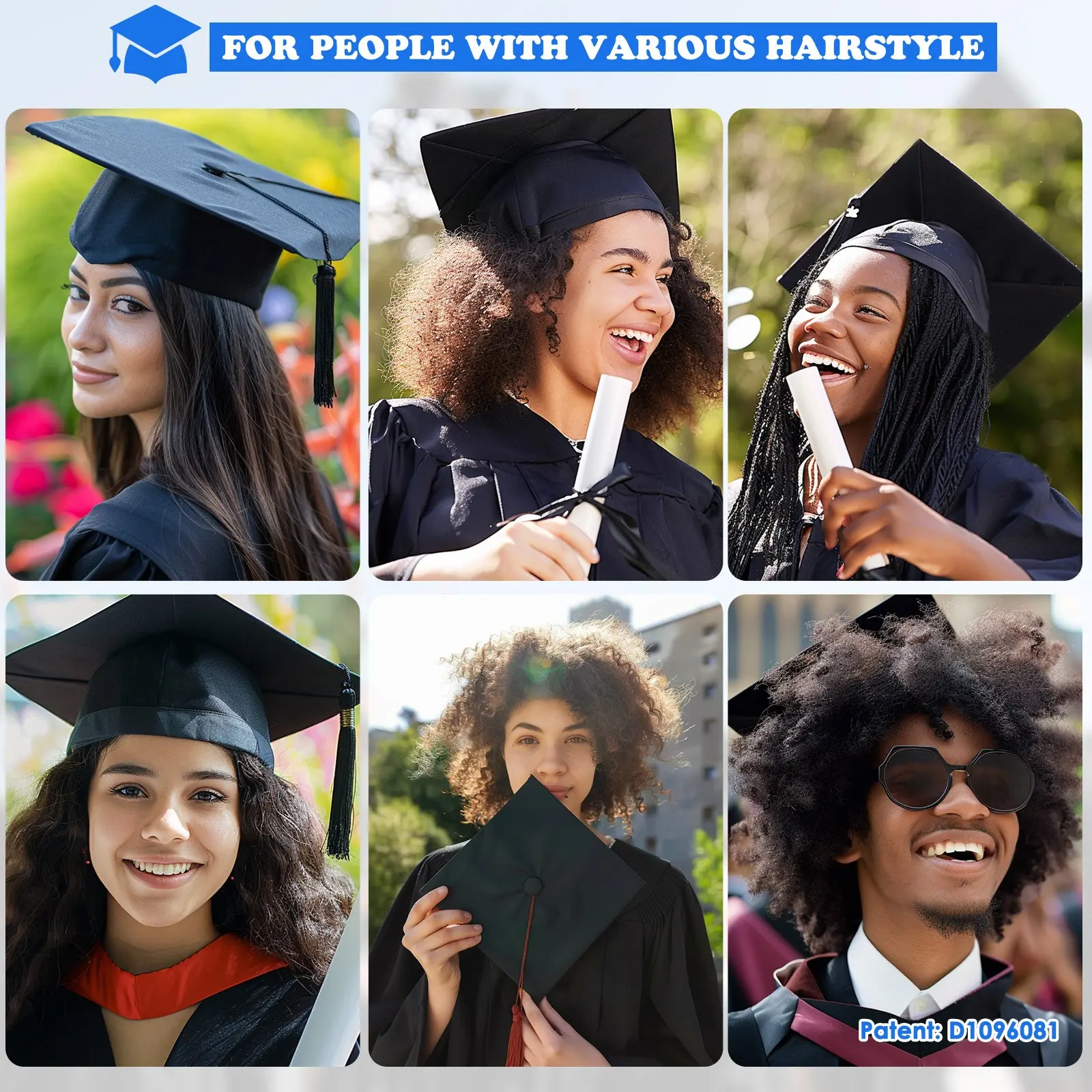 Graduation Cap Headband, Firm Anti-fall HairBand for Graduation Hat ...