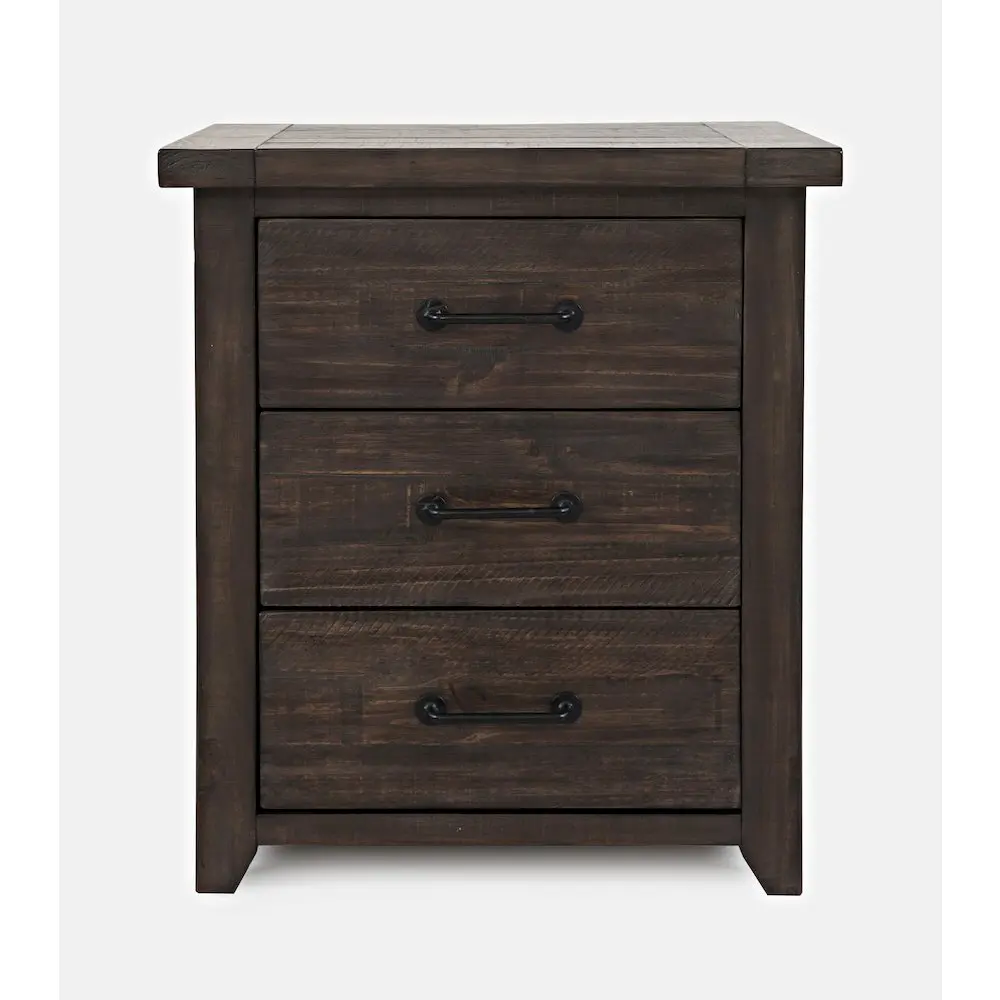 Madison County Rustic Reclaimed Solid Wood Farmhouse USB Charging Nightstand