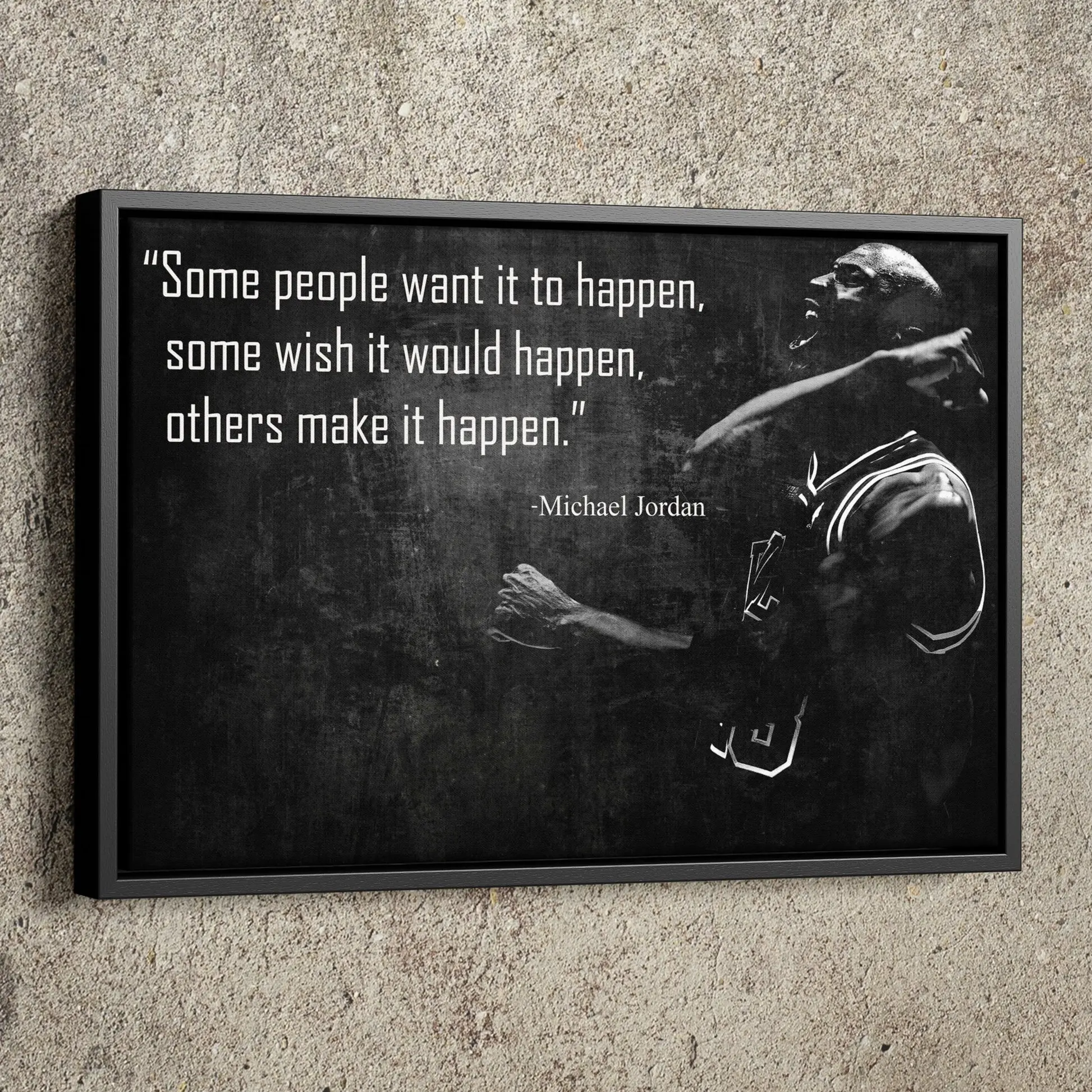 Michael Jordan Quote Poster Black and White 1 Basketball Hand Made Posters Canvas Print Wall Art Man Cave Gift Home Decor