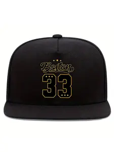 Boston 33 Print Baseball Hat for Men and Women, Street Fashion Adjustable Cap, Perfect Gift for All Seasons Outdoor Activities