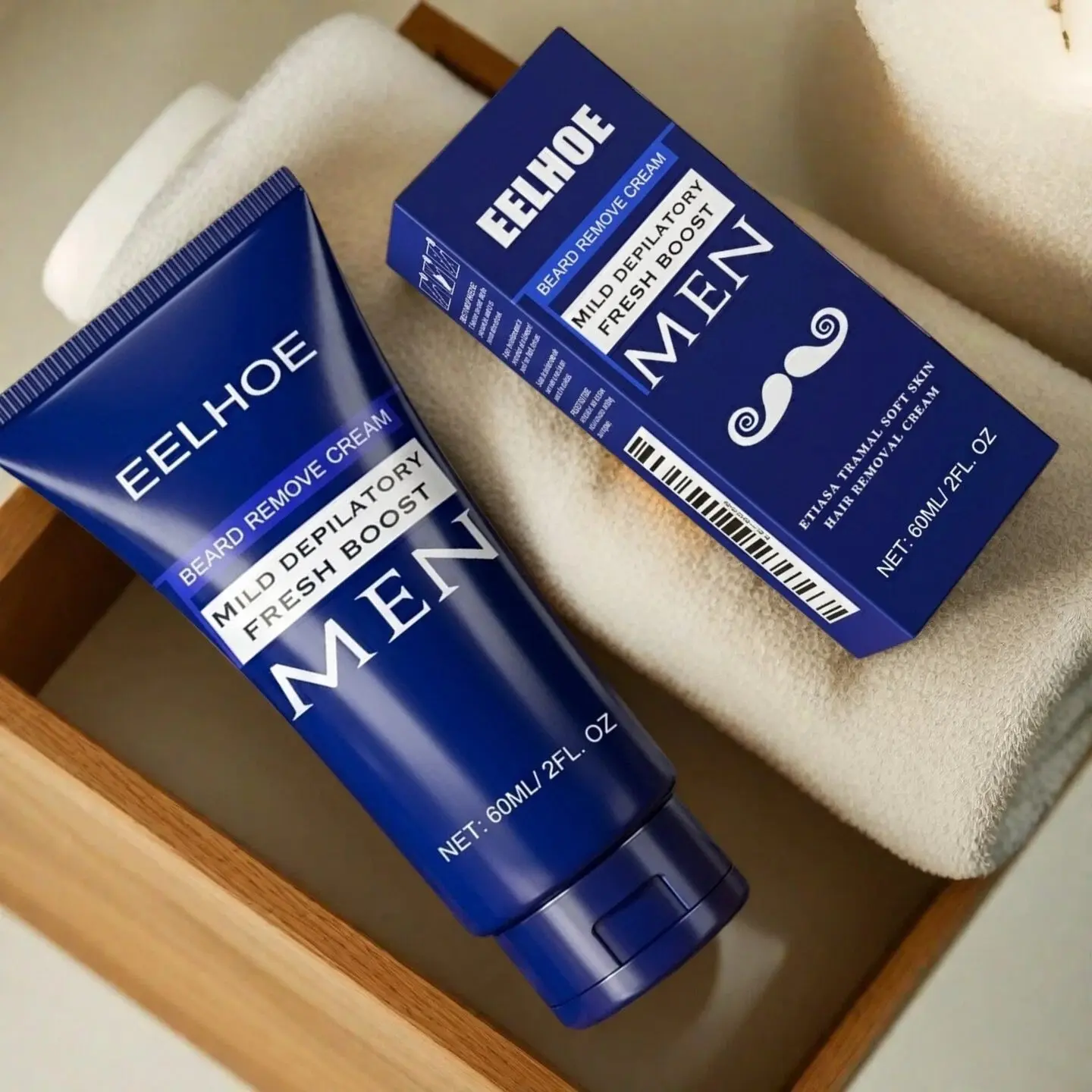 Men's Hair Removal Cream, Gentle Cleansing Chest Hair & Beard, Nourishing Moisturizing Skin, Non-Irritating Depilatory Cream, Men's Grooming Essentials