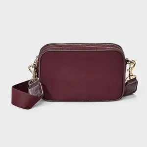 Double Zip Camera Crossbody Bag - Universal Thread Maroon