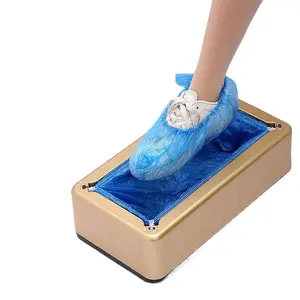 AutoShoe Cover Dispenser - Fast & Hands-Free Shoe Covers for Any Space Includes 100 Extra-Thick Plastic Shoe Sleeves Smart Operation No Power Required Compact Design
