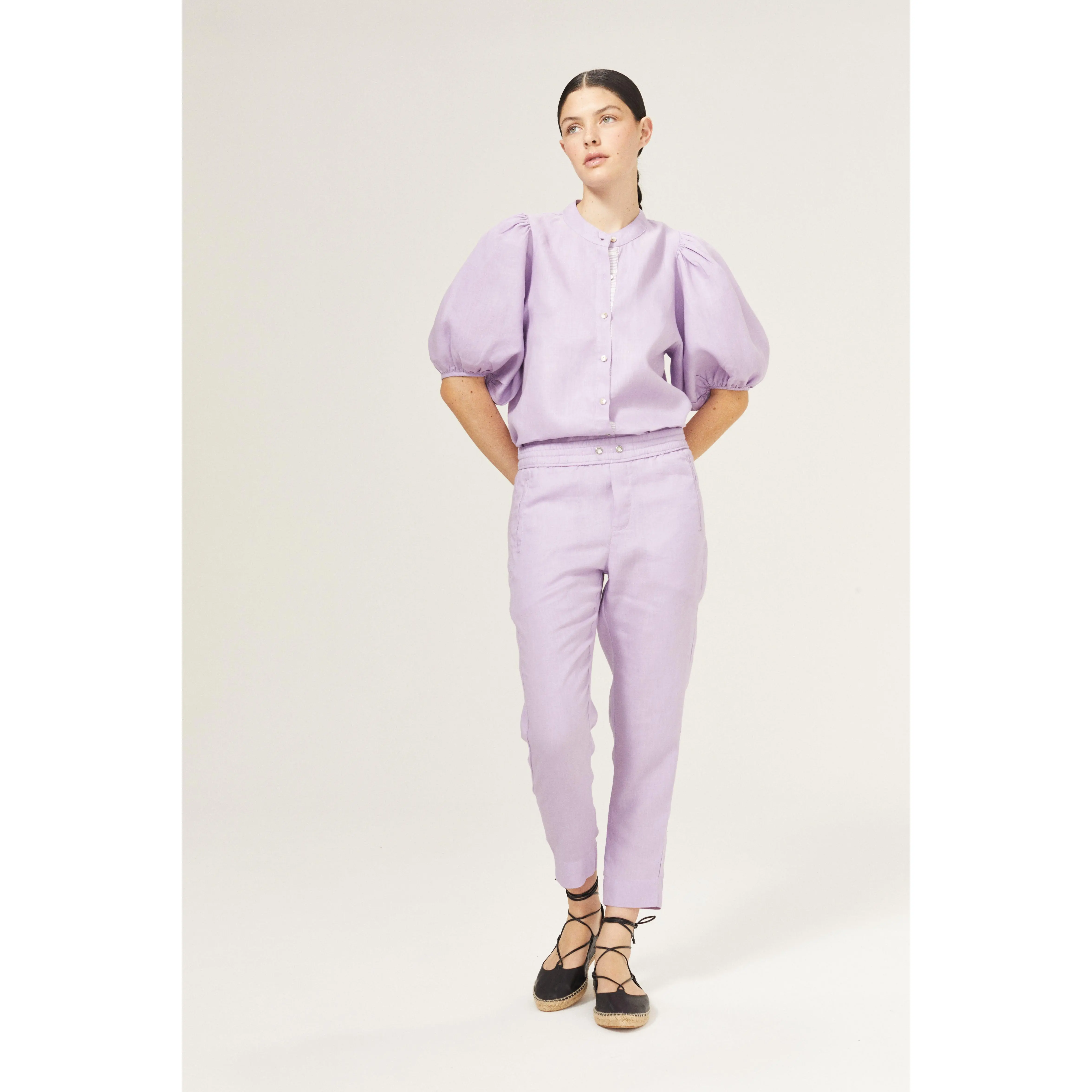 Lotus Linen Pants - Bright Lilac