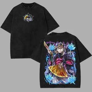 valentine shirts Doma Douma Upper moon rank 2 Demon Slayer Kimetsu No Yaiba Anime Double Printed Acid Washed T-Shirt Menswear graphic t-shirts merch unisex