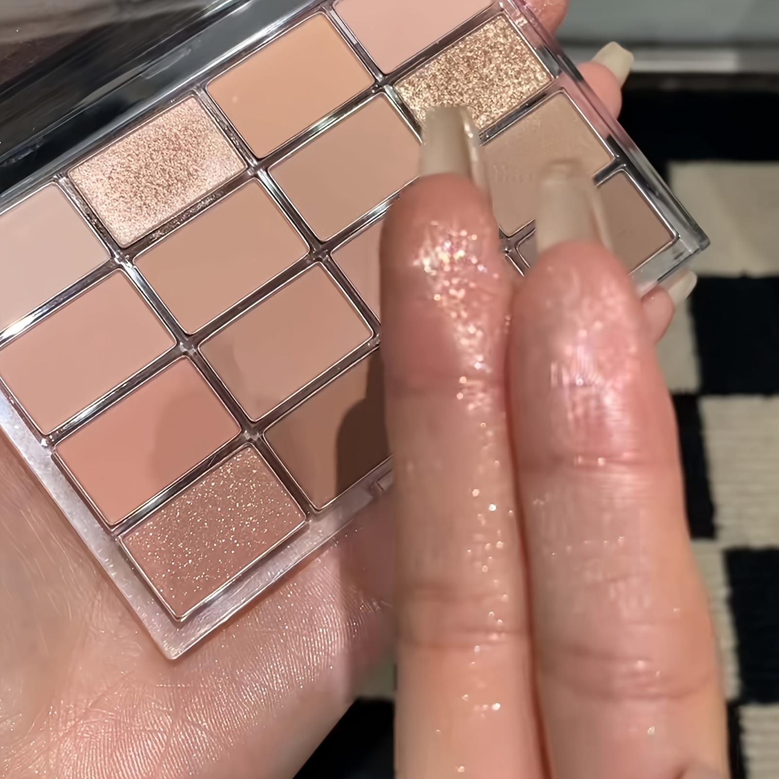 16Shades Nude Brown Neutral Eyeshadow Palette Shimmer Matte High Pigment Cream Eye Compact Long Lasting Natrual Makeup Waterproof Sweatproof Buildable Cosmetic