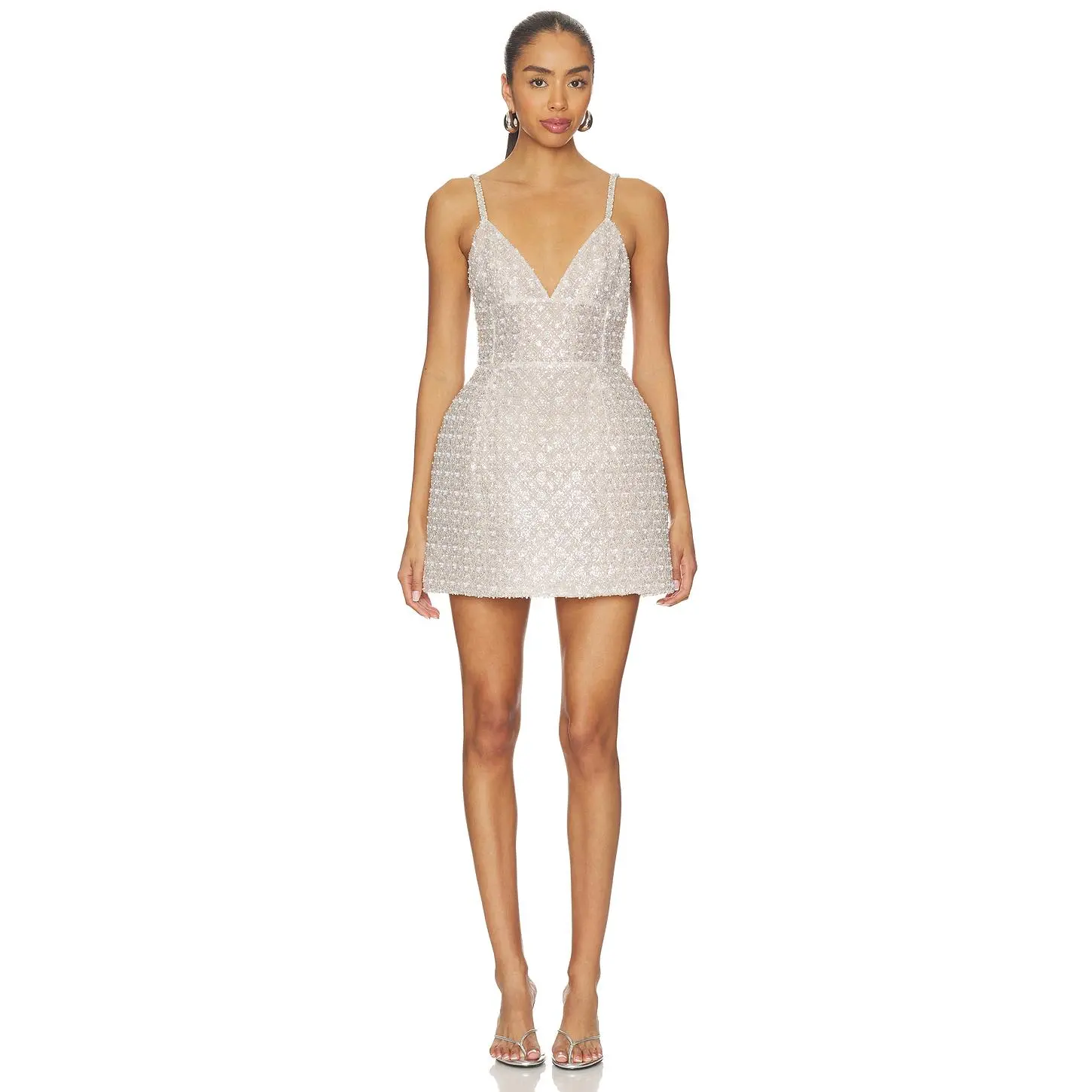 Bronx Banco Allegra Pearl Tessa Mini Dress in Silver