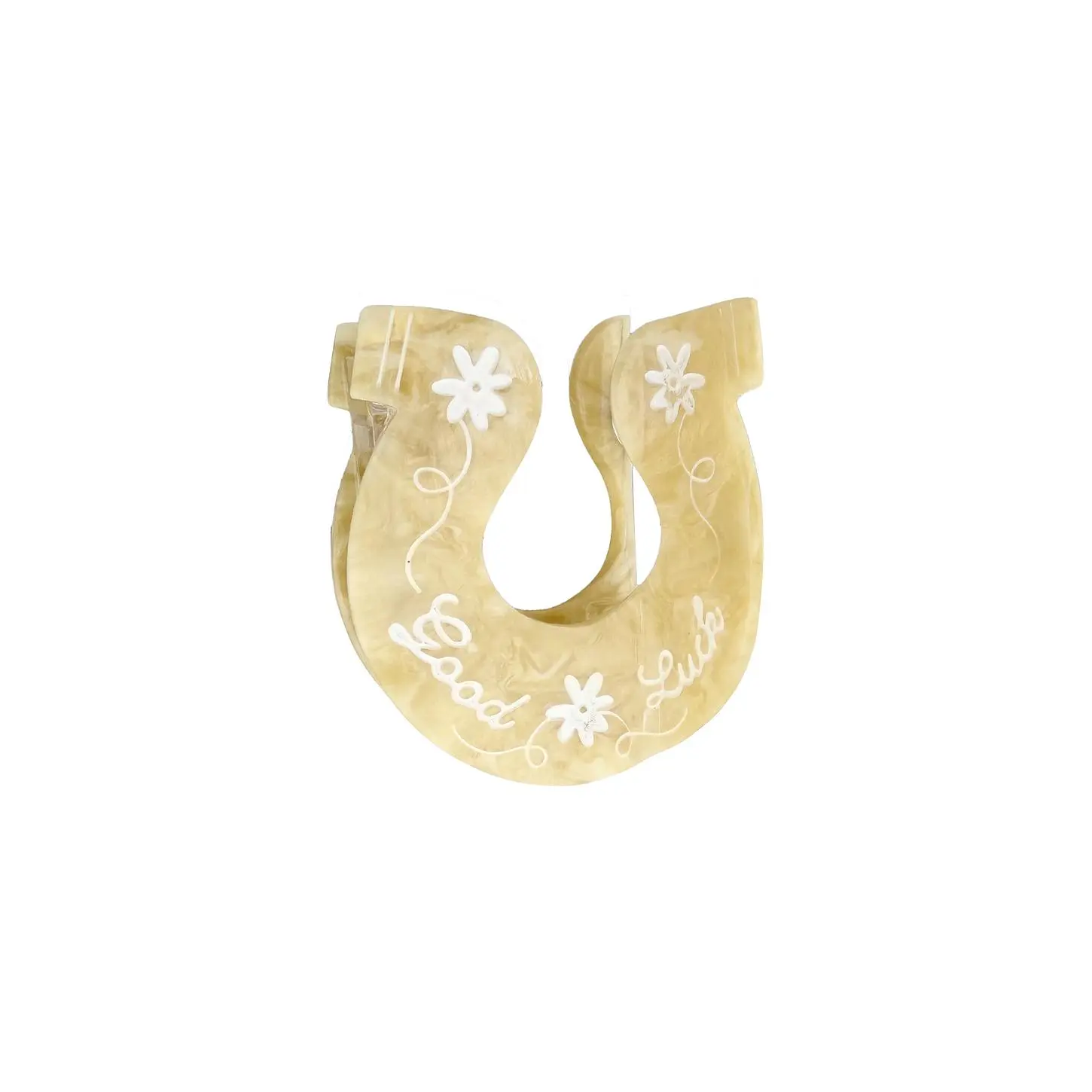 Solar Eclipse Hand-painted Good Luck Horseshoe Claw Hair Clip
