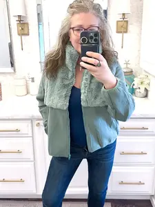 Jade Maeve Faux Fur Zip up with Pockets Jacket by GiGio