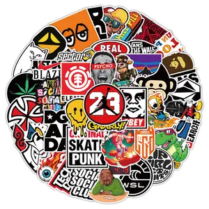 52PCS Premium Streetwear Logo Stickers - Waterproof Vinyl Decals for Skateboards, Luggage & Tech Gadgets