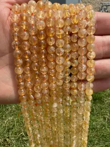New Moon Beginnings Citrine Bead Strand - Natural Color Beads in Round Design