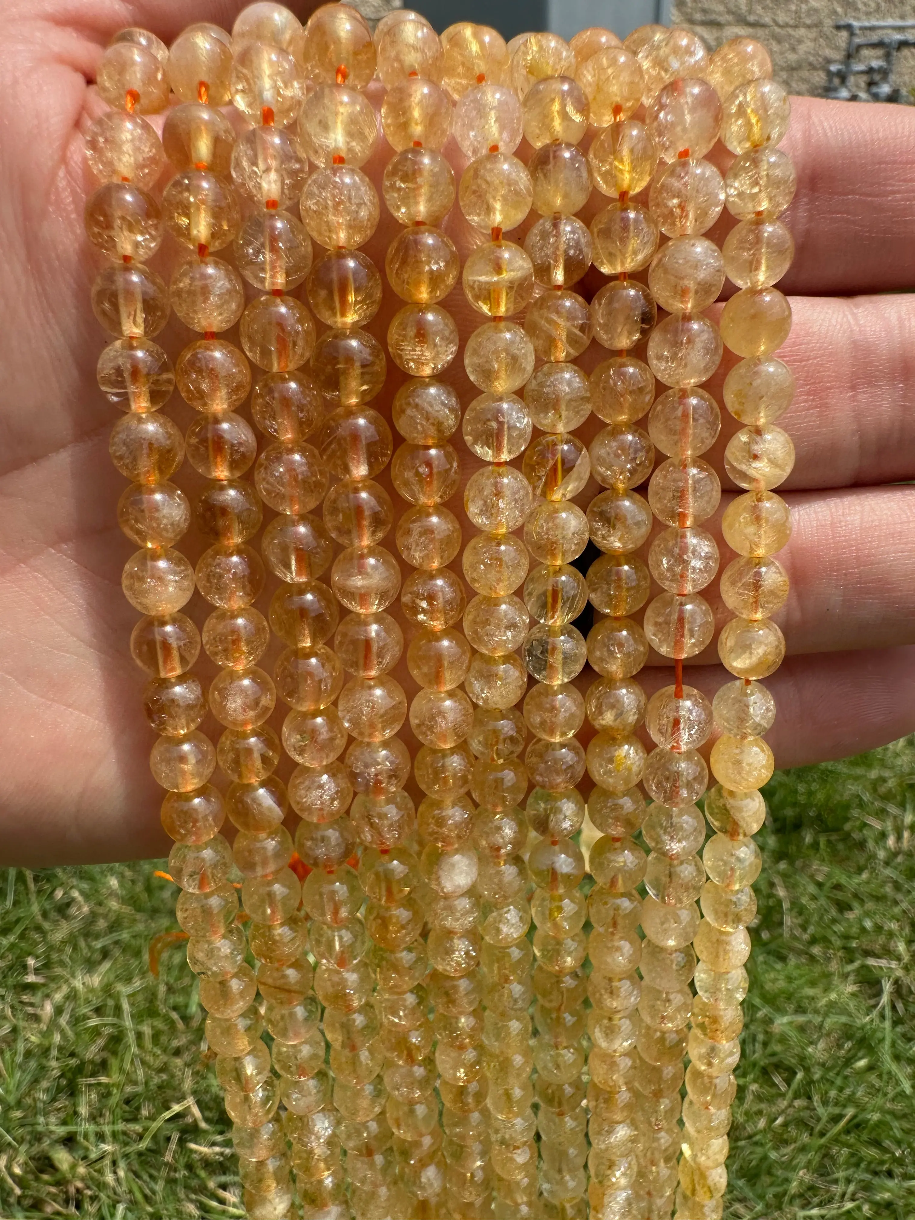 New Moon Beginnings Citrine Bead Strand - Natural Color Beads in Round Design