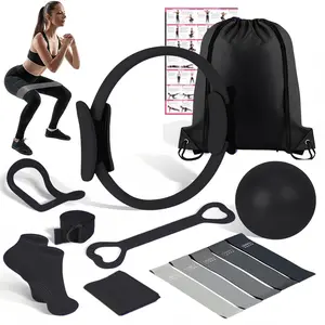 14 Pieces Yoga Set, Pilates Tension Rope Deep, Back Opener, Yoga Ball, Resistance Band, YogaSocks, Fitness Socks, Yoga Tension Band