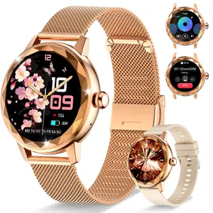 Women's smartwatch, Android/iPhone compatible, IP68 water-resistant fitness tracker, supports Bluetooth calls (Answer & Make), activity tracker/heart rate/oximeter monitor/100+ sports models