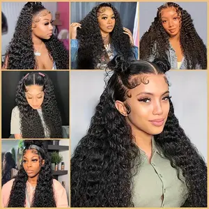 13x6 Water Wave HD Lace Front Wigs Human Hair Wig Brazilian 100% Human Hair for Women Pre Plucked 180% Density HD Lace Frontal Wigs Human Hair, Virgin Hair tiktokshopspringglowup,summervibes